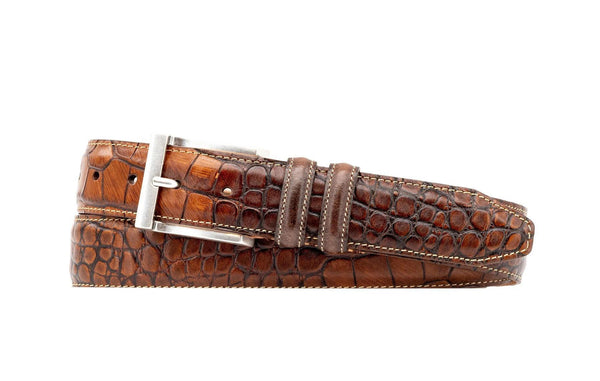Bill Alligator-Grain Leather Belt