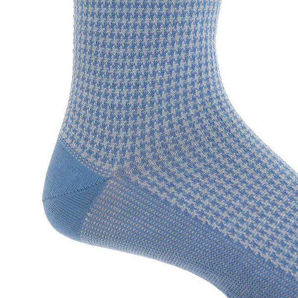 Houndstooth Linked Toe Cotton Sock Mid-Calf