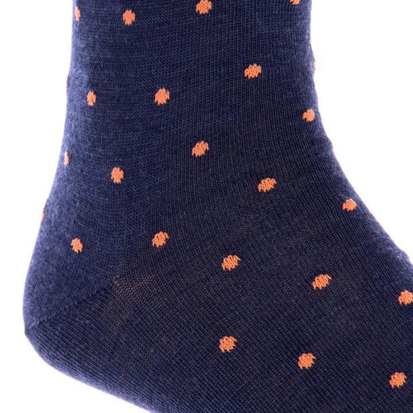 Dot Fine Merino Wool Sock Linked Toe Mid-Calf