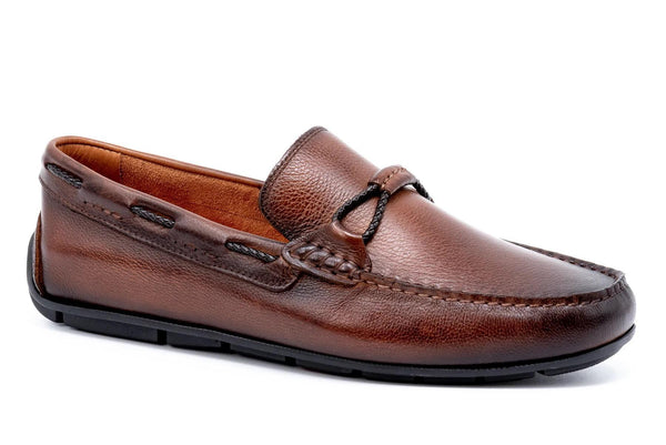 Bermuda Braid Hand Finished Pebble Grain Leather Loafer