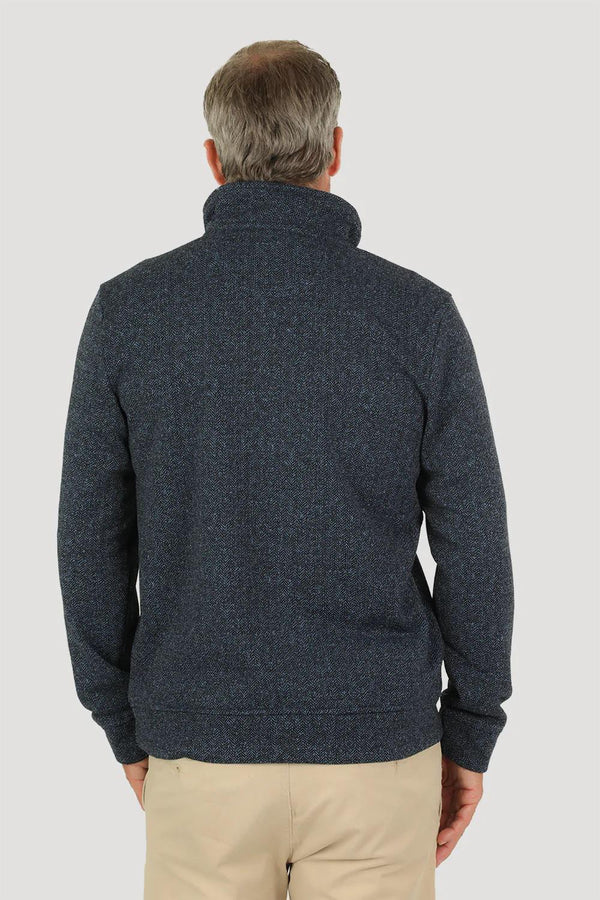 Luxe Herringbone Sweater Stitch Fleece Quarter-Zip Pullover