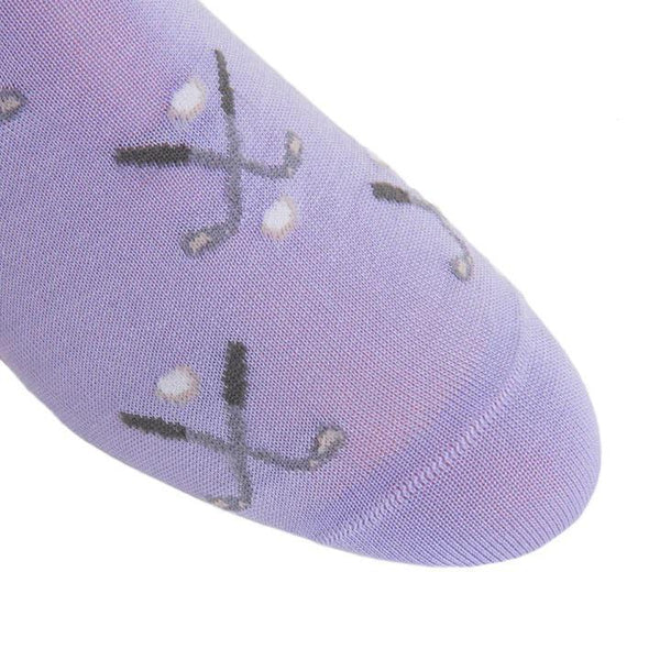 Golf Club and Ball Cotton Sock Linked Toe Mid-Calf